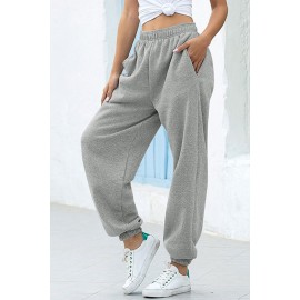 Gray Casual Loose High Waist Jogger Sweatpants