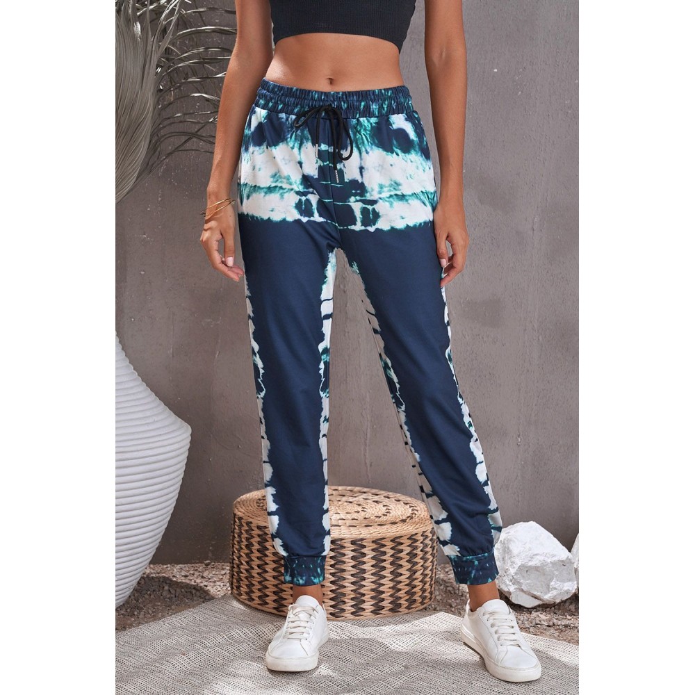 Tie-dyed Print Elastic Waist Jogger