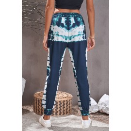 Tie-dyed Print Elastic Waist Jogger