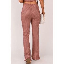 Red Striped High Waist Wide Leg Pants