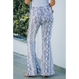 Snakeskin Print Wide Legs Pants