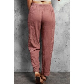 Pink Pocketed Utility Pants