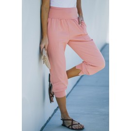 Pink Pocketed Casual Joggers