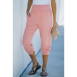 Pink Pocketed Casual Joggers