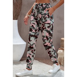 Pink Camouflage Casual Sports Pants