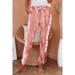 Pink Pocketed Tie-dye Knit Joggers