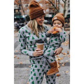 Parent-child Matching Mom's Christmas Trees Print Lounge Set