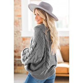 Gray Cable Knit Sweater