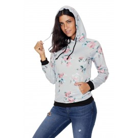 Casual Floral Printed Hoodie