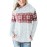 White Double Hood Snowfall Print Sweatshirt
