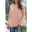 Gold Zip Detail Pink Pullover Sweatshirt