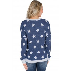 Navy All Over Star Sweatshirt